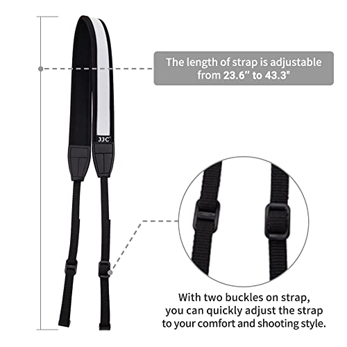 Image of JJC Soft Camera Neck Shoulder Strap for Fuji X-T30 III II X-T20 X-T5 X-T4 | for Fuji X-M5 XM5 XT30 XT20 X-T3 XT3 X100VI X100V X100F X Half X-S10 X-E4 Canon EOS M50 M6 Mark II Nikon Zf Z8 Z50 & More