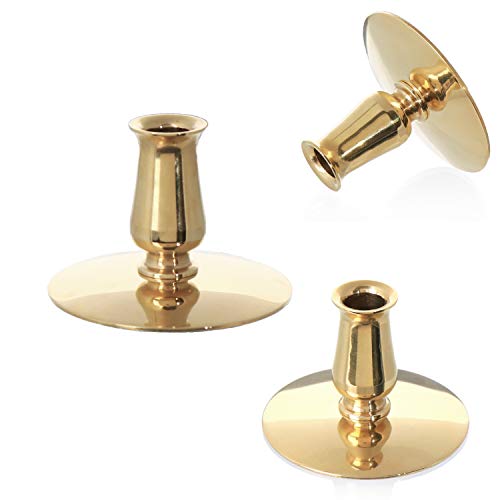 NKlaus 3x Candelabro Latón dorado Velas de altar finas Velas de cera de abeja hasta Ø0,9cm Candelabro de boda 6730