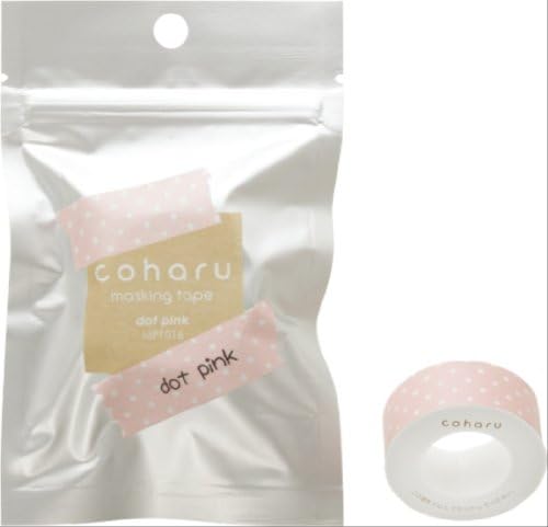 COHARU Thermal Paper Masking Tape, Dot Pink