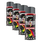 Bostik SUPER COLOR GRIS HIERRO RAL 7011, Bote 400 ml (Paquete de 4)