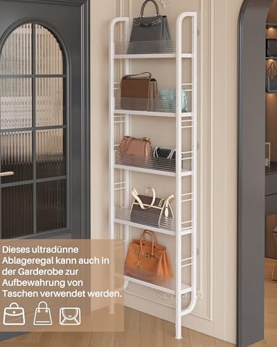 Ornestia Rückseite der Tür Aufbewahrung,Metall KüChe Schmales Regal der Tür,Badezimmer Regal Schmal Rückseite der,FüR KüChe,Badezimmer,Schlafzimmer,Kinderzimmer,Weiß