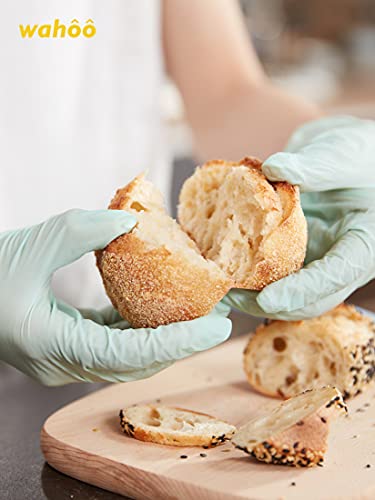 Lanon Wahoo 5 Mil Vitamin-E Coated Latex Disposable Gloves, Food-Contact Grade, Textured Fingertips, Green, Medium #TOP3