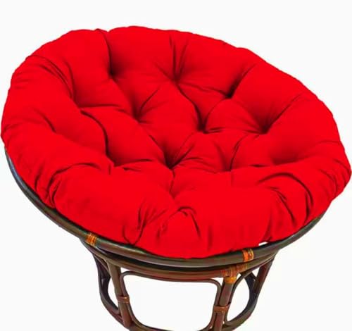Cojín redondo para silla de ratán para exteriores, cojín antideslizante y suave, 100 x 100 cm, color rojo, perfecto para patio y terraza