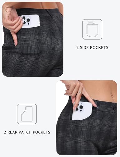 MoFiz Women's Capri Pants Summer Pull-On Stretch Straight Leg Golf Yoga & Business Casual Dressy Cropped Pants with Pockets4