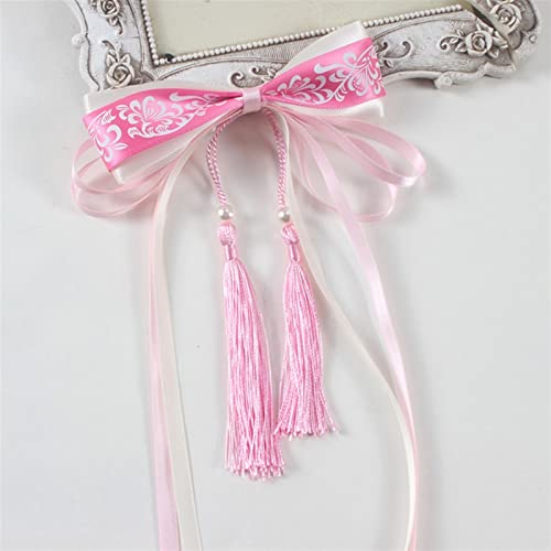 Chinois White and Blue Ribbon Tassel Coiffure à cheveux for femme Femme Girl Ancienne Style Hanfu Pinceaux de cheveux Accessoires for cheveux (Color : F) Cover