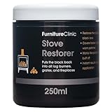 Furniture Clinic Stove Restorer - Restores The Natural Matt Black Colour on Log Burners, Iron Grates, & Fireplaces. Works Like a Polish - 250ml