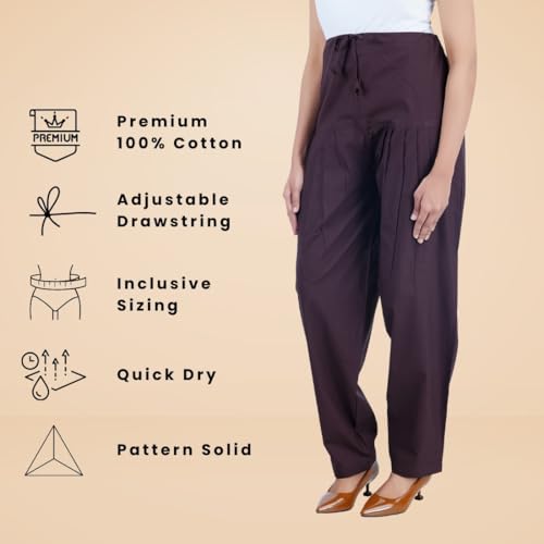 Image of Happy Bunny Salwar Pant - Modern Style Pure Cotton for Women - Ethnic Semi Patiala Trouser - Office,Home - All Day Comfort Wear with Drawstring