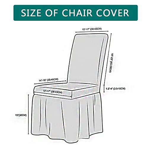 Gawekiqe 5Pcs Seersucker Chair Covers Set Stretch White Dining Room Chair Slipcovers Upholstered Dining Bench Cover With Skirt For Home Decor Living Room Hotel Wedding #TOP6