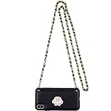 Umora iPhone 7/8用ケース アイフォンカバー ショルダーバッグ 財布型 かわいい猫の爪 ポケット カード収納 小物入れ チェーン付き レザー（ブラック）