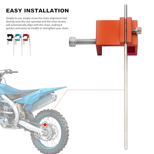 Image of Motorcycle Chain Alignment Tool,Aluminium Chain Adjusting Tool For ATV Sprocket Sport Dirt Bike Motor Scooter Repair Parts-Red