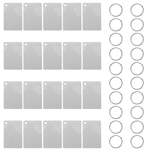 EXCEART 20pièces Lot De Porte-clés Vierges à Sublimation Diy à Transfert Thermique Pour Artisanat Personnalisation
