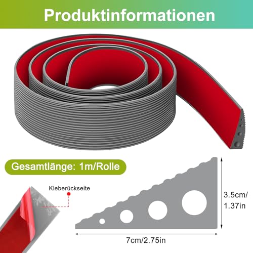 Niuny Türschwellenrampe 3.5x7x100cm Rollstuhlrampe Übergangsprofil Selbstklebend Schwellenrampe Saugroboter TPE Türschwellen Leiste Türschwellenrampen Rampen für Rollstühle Kinderwagen Rollator