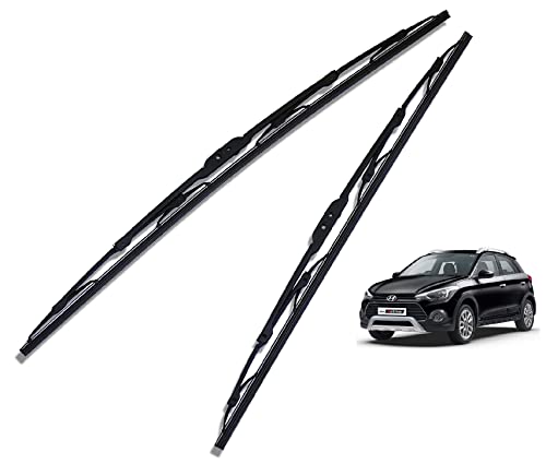 Image of Euro Care Metal Type Wiper Blade Compatibility with Hyundai i20 Active (Model : 2014-2019) Windshield Car Wiper Blade Size D-24,P-16