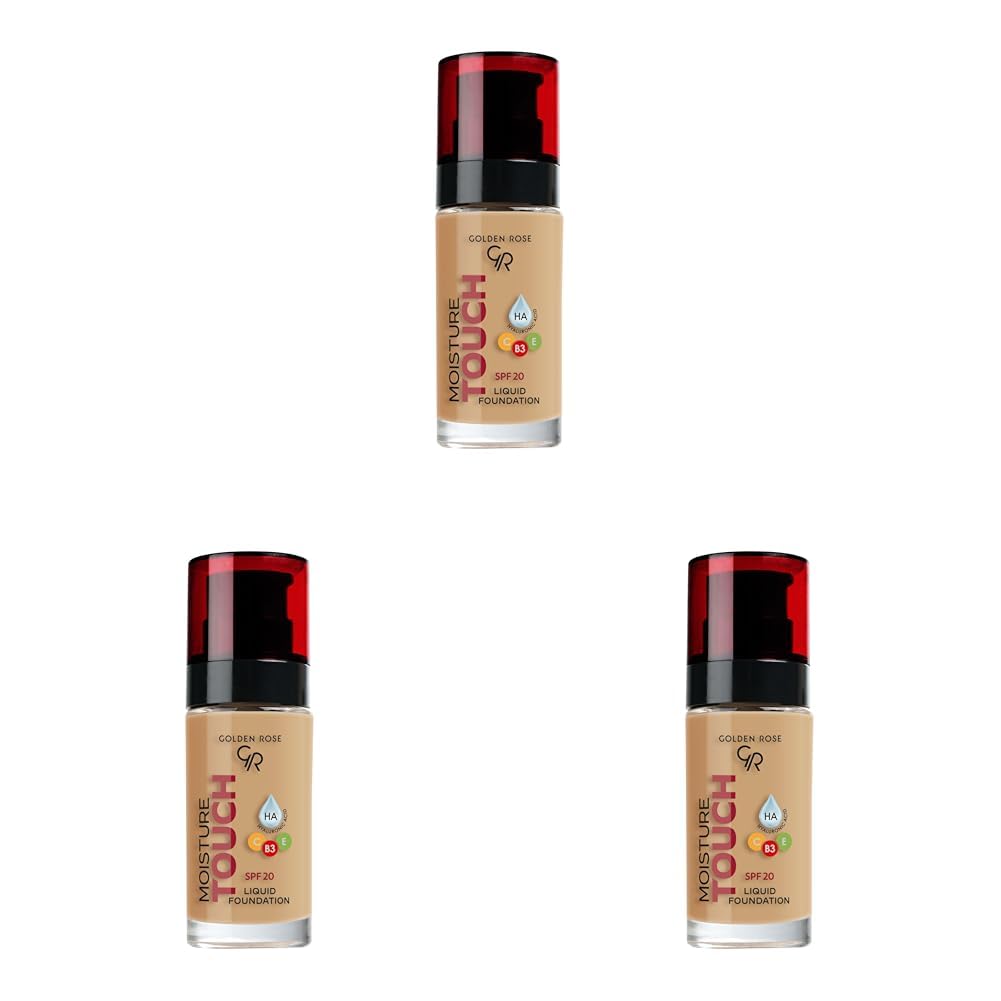 Golden Rose Moisture Touch Foundation No: 116 - Hyaluronik Asitli Nemlendirici Fondöten SPF 20-30 ml (3 paketi)
