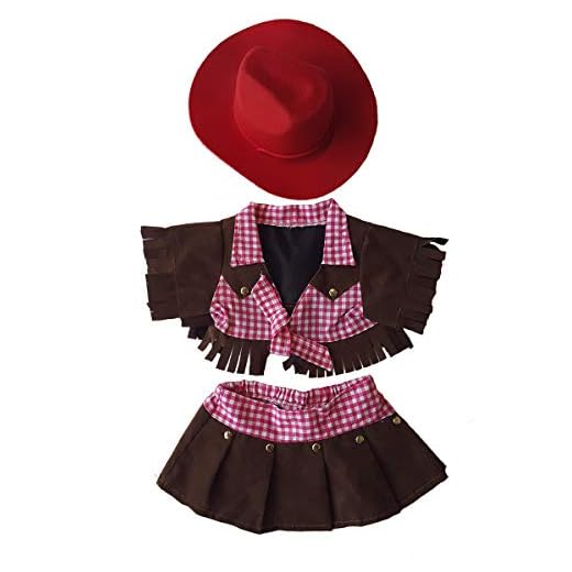 Cowgirl Outfit Teddy Bear Clothes Fits Most 14" - 18" Build-a-bear and Make Your Own Stuffed Animals