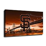 San Francisco Giants Baseball Poster Sports Canvas Wall Art Pattern Print Artwork Decor Home Decor Painting (No Framed,16x24inch)