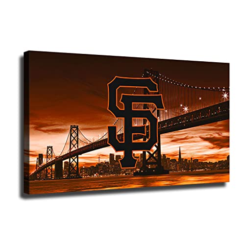 San Francisco Giants Baseball Poster Sports Canvas Wall Art Pattern Print Artwork Decor Home Decor Painting (No Framed,12x18inch)