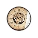 Produktbild GILDE Wanduhr - Metall - Rund - Ø 60cm - Weltkarten- und Zahnrädermotiv - Creme Kupferfarben - Batterien in der Lieferung Nicht enthalten
