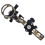 SAS Essence 019' Bow Sight with Micro Adjust Detachable Bracket with LED Sight Light for Archery Compound Bows Hunting Shooting (Camo, 5-Pin)