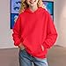 Girls Hoodies Pullover Basic Solid Sweatshirt Tops Loose Long Sleeve Casual Fall Winter T-Shirts for 2-15 Years