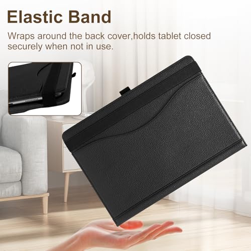 XunyLyee Universal 10 10.1 inch Tablet Case for Android 16 15 Tablet 11 inch Case, Multi-Angle Viewing Stand Cover with Pocket for 9.6-11 Inch Tablet, Black by XunyLyee - Image 3