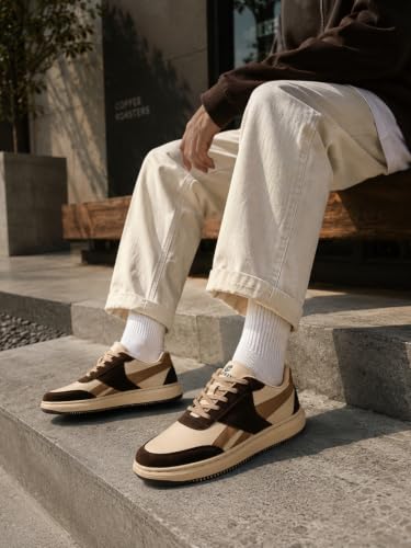 Image of Centrino Colorful Sneakers for Man | Shoes for Men Stylish | Casual Lightweight Lace-Up Canvas Walking Shoes | Cushioned Insole | Breathable Comfortable Anti-Skid | Trendy Colorblock Mens Shoes Daily (9588)