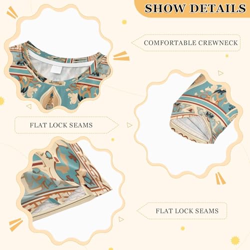 Boys Rash Guard Swim Shirt Long Sleeve UPF+ 50 Sun Shirts Quick Dry Shirt Bohemia Pattern for Toddler Kids3