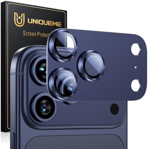 UM UNIQUEME für iPhone 17 Pro Kameraschutz 10H Legierung Kamera Schutz [Starke Adhäsion] Militärstandard 15X Kratzfest Kameraschutz für iPhone 17 Pro - Marineblau
