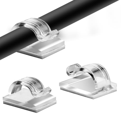 Supports de Câbles, 50 Supports de Câbles Autocollants, Organisateur de Câbles Gestion des Câbles Cable Organizer Clips de Câbles Clips de Câbles Autocollants Avec dos Autocollant