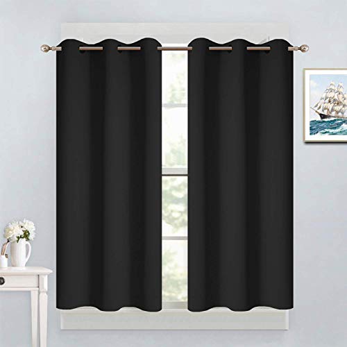 Yakamok Blackout Curtains for Bedroom, Room Darkening Thermal Insulated Grommet Window Drapes for Living Room, 38W x 45L, Set of 2