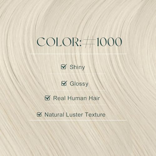 Image of Easyouth Blonde Tape in Hair Extensions Human Hair, White Blonde Tape in Extensions Human Hair, 12 Inch 20pcs 30g, for Women, for Wedding, Seamless Tape in Hair Extension Real Human Hair