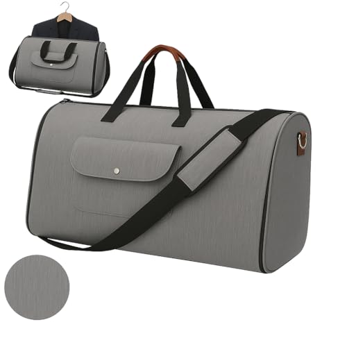 Convertible Garment Bag for Travel – 2 in 1 Carry On Duffel Suit Bag with Shoulder Strap – Hanging Weekender Suitcase for Men & Women, Ideal for Business & Overnight Trips2