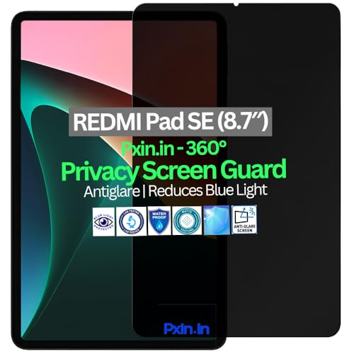 Image of Pxin Tablet Privacy Guard compatible with REDMI Pad SE 4G (8.7 inch) | Screen protector | Anti-Glare | Blue light filter | 360 degree Anti Spy | Eye Protection