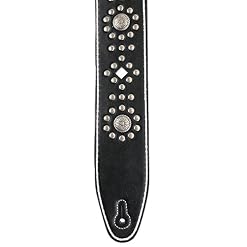 Walker & Williams Gtr-30 Diamant Blanc Sangle avec Conchos & Silver Nailhead rivets - Les Beatles, Paul McCartney, John Lennon, RIngo Starr, George Harrison Walker & Williams Gtr-30 Diamant Blanc Sangle avec Conchos & Silver Nailhead rivets – Image 4
