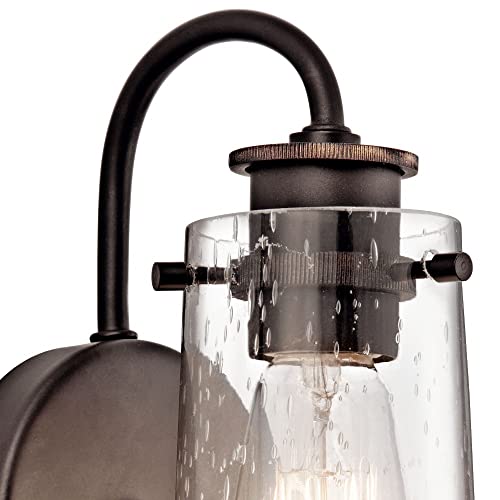 Image of Kichler Braelyn 9.5 inch Wall Sconce in Chrome, 1-Light Industrial Wall Mount with Clear Seeded Glass, (9.5 inch H x 5 inch W), 45457CH