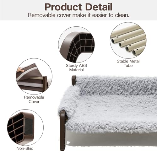 MEWOOFUN Elevated Raised Dog Sofa Bed - 87x63x28cm Breathable Pet Bed with Removable Washable Cover, for Large Medium Dogs with Anti-Slip Bottom - Image 5