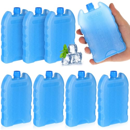 Image of Housoutil Reusable Ice Packs for Cooler, 8pcs Portable Ice Blocks for Portable Air Conditioner Evaporative Cooler, Medium Freezable Packs for Office Bedroom Living Room Lunchbox and Camping
