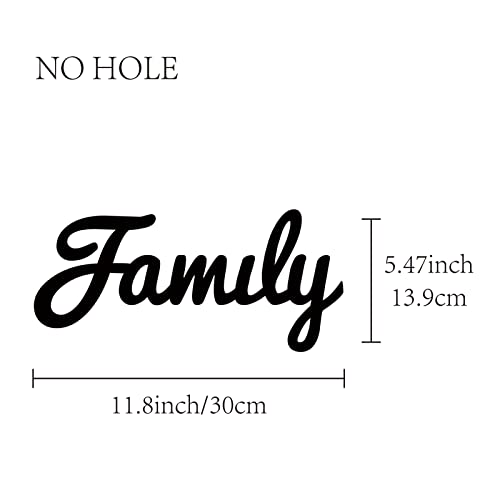 CREATCABIN Wood Family Sign Wall Decor Art Cutout Letter Word Laser Cut Unfinished Decorative Accessories Rustic for Living Room Home Door Farmhouse Porch Bedroom Decoration 11.8 x 5.47 Inch,Black - Image 2