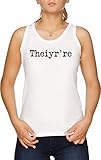 vendax theiyr're their there they're grammer canotta t-shirt donna bianca