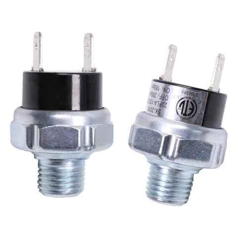 2PCS 165-200psi Air Pressure Switch Tank Mount Thread 1/4"NPT 12V/24V DC 165-200 PSI Air Compressor Tank Pressure Control Switch Air Train Horn Switch Valve 1/4 inch Cover