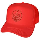 Popfunk Official Avatar: The Last Airbender Fire Bending Symbol Foam Snapback Trucker Hat - Unisex for Men and Women