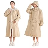 UJEDFHV Poncho Impermeable Gabardina larga impermeable for mujer, unisex, for exteriores, senderismo, poncho de lluvia resistente(Yellow,XL)