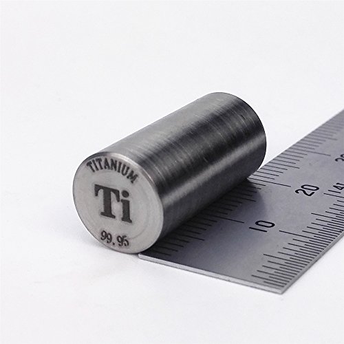 Barra de metal titanio 99,95% 7 gramos 10 diameterx20 mm longitud elemento Ti muestra Cover