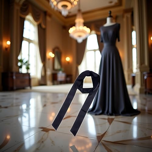 Black Satin Ribbon Belt Long Sash Belt Wedding Dress Bridal Waist Robe Replacement Special Occasion Accessories for Women Girls2