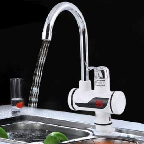 Drumstone 𝟏𝟓 𝐘𝐞𝐚𝐫𝐬 𝐖𝐚𝐫𝐫𝐚𝐧𝐭𝐲 Electric Water Heater Faucet Tap – Hot & Cold Instant Heating Kitchen Geyser Tap with LED Temperature Display, Energy Saving, Fast Heating, Safe ABS Plastic