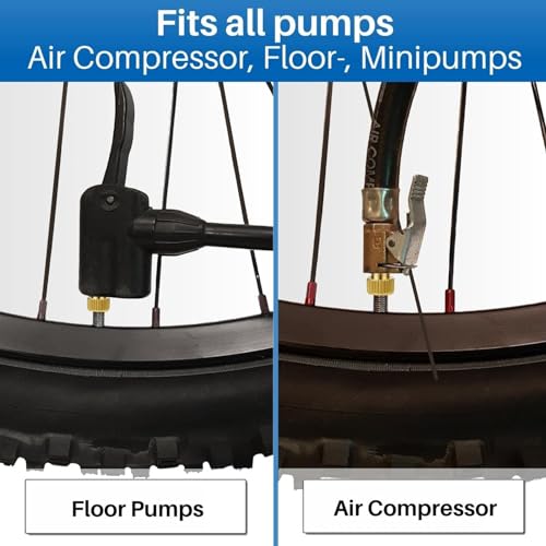 Juego de adaptadores de válvula para neumáticos de compresor en latón para estación de servicio, 1 tapa Presta para bicicletas, conversión a bomba de aire, a prueba de polvo y fugas, MTB, 16 piezas miniatura 6