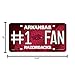 NCAA Arkansas Razorbacks #1 Fan Metal License Plate Tag