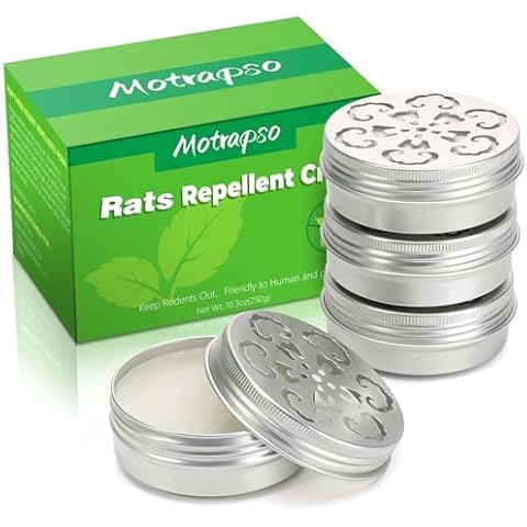Peppermint Oil to Repel Mice and Rats, 4 Pack for Car Engines, Mouse Repellent Keeping Rodents Out of House Garages, Human Pet Dog Plant Safe Cover