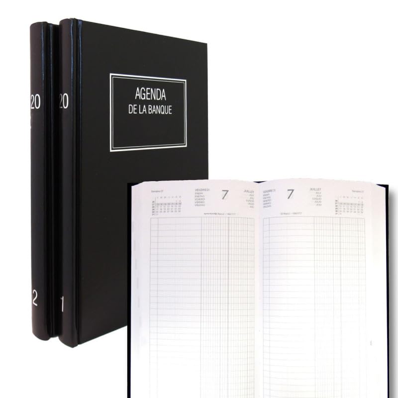 Lecas - Agenda Banchiere Large Prestige 2 Volumi - 2 pagine al giorno - 18 x 29 cm - gennaio 2025 a dicembre 2025