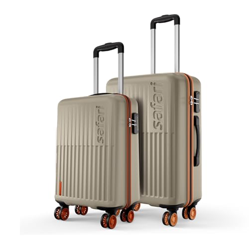 Image of Safari Astra Neo 8 Wheels Set of 2 (Cabin + Medium) Trolley Bags, Hard Case Polycarbonate, 360 Degree Wheeling Luggage for Men & Women, Travel Bag Suitcase for Travel Trolley Bag for Travel, Champagne